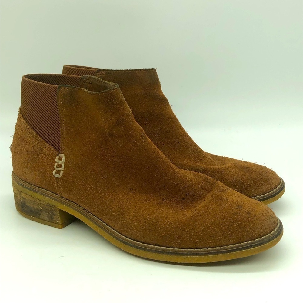 Sperry Boots Women's 7 Maya Lani Booties Suede Ankle Chelsea Chunky Heel Preppy